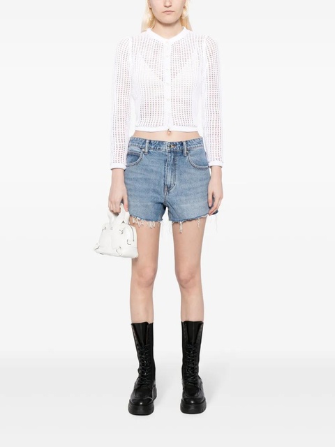 Alexander Wang Bite logo-embosed denim shorts - Blue - zdjęcie produktu nr 1