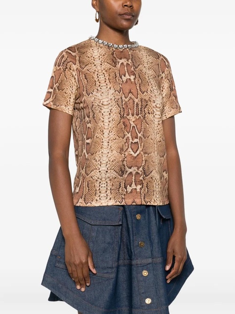 ZIMMERMANN embellished snake-print T-shirt - Neutrals - zdjęcie produktu nr 2