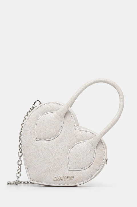 AMBUSH torebka Crackle Heart Top Handle Bag kolor szary BWNP028F24LEA0010100 - zdjęcie produktu nr 1