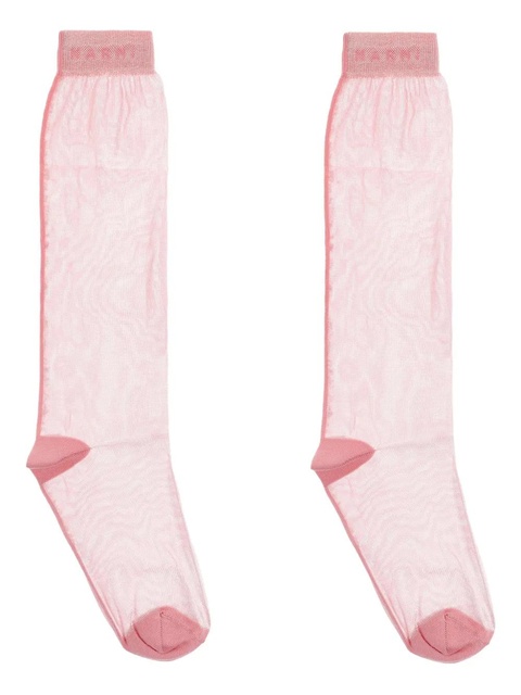 Marni logo-detail sheer socks - Pink - zdjęcie produktu nr 1