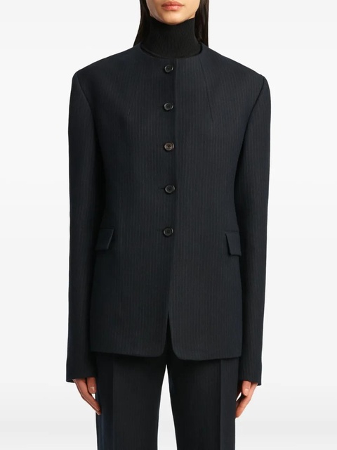 KHAITE Jameson pinstripe button jacket - Blue - zdjęcie produktu nr 1