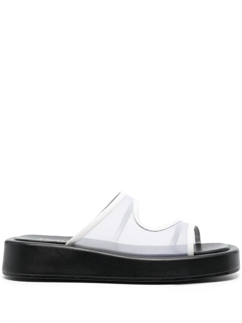 Elleme Gemini leather mesh slides - White - zdjęcie produktu nr 1