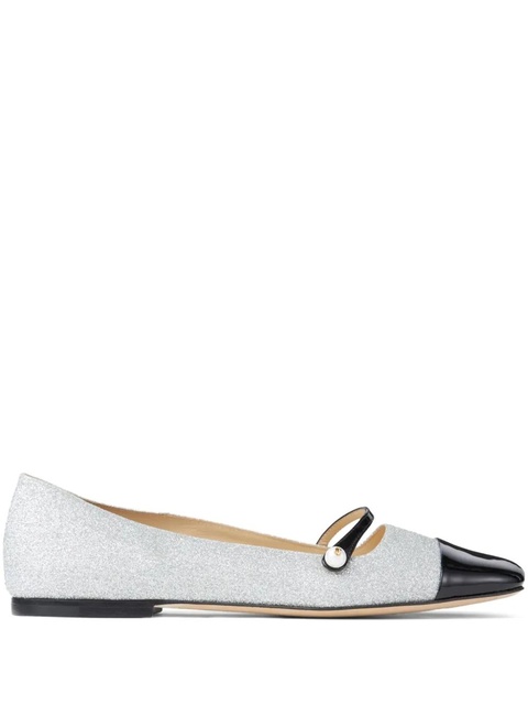 Jimmy Choo Elisa leather ballerina shoes - Silver - zdjęcie produktu nr 1