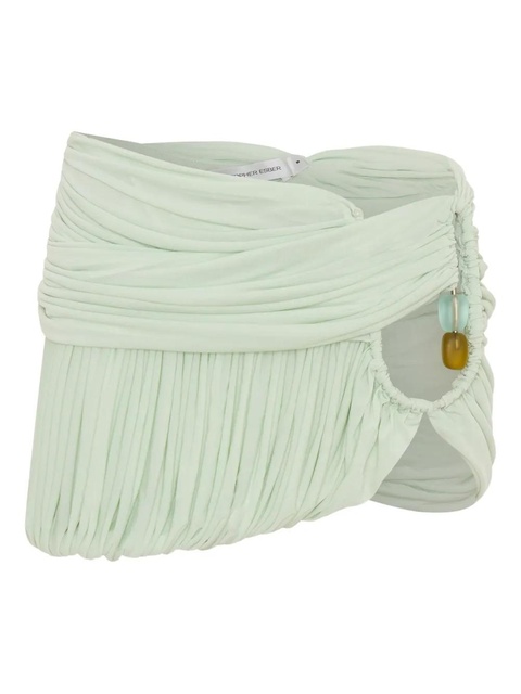 Christopher Esber pleated bubble mini skirt - Green - zdjęcie produktu nr 1