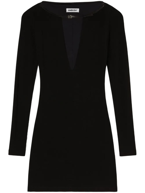 AMBUSH V-neck jersey minidress - Black - zdjęcie produktu nr 1