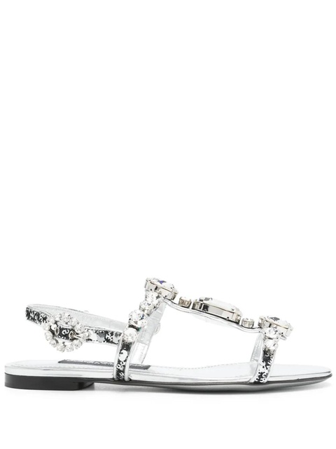 Dolce & Gabbana crystal-embellished sandals - Silver - zdjęcie produktu nr 1