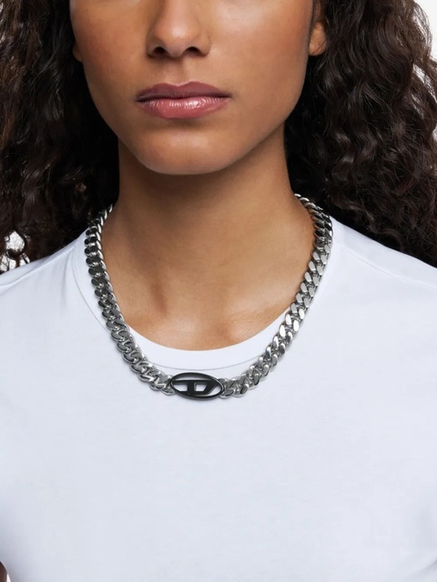 Diesel curb-chain logo necklace - Grey - zdjęcie produktu nr 2