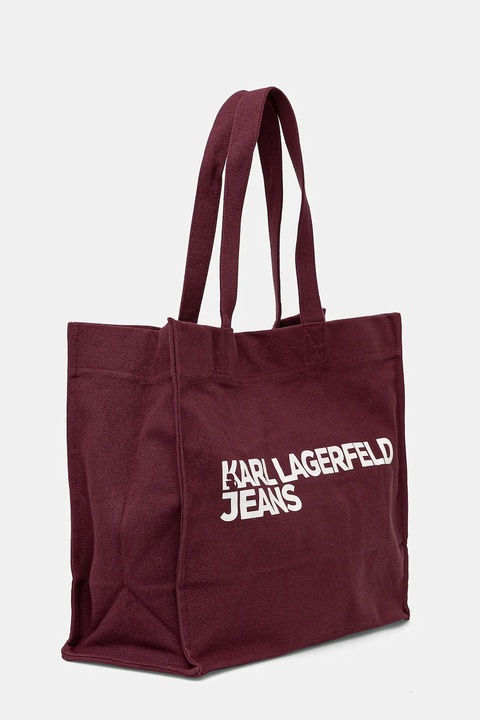 Karl Lagerfeld Jeans torba bawełniana kolor bordowy A1W50002 - zdjęcie produktu nr 2