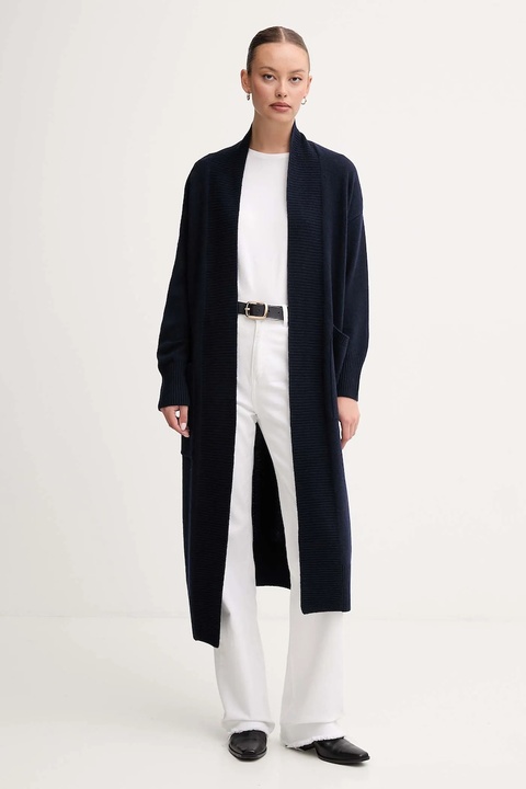 Barbour kardigan z dodatkiem wełny LUNA damski kolor granatowy lekki LKN1661 - zdjęcie produktu nr 2