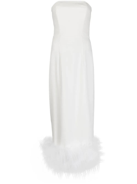 16Arlington Minelli feather-trim midi dress - White - zdjęcie produktu nr 1