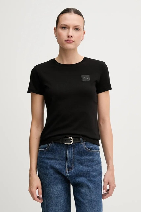 Armani Exchange t-shirt bawełniany damski kolor czarny XW000831 AF10356 - zdjęcie produktu nr 1