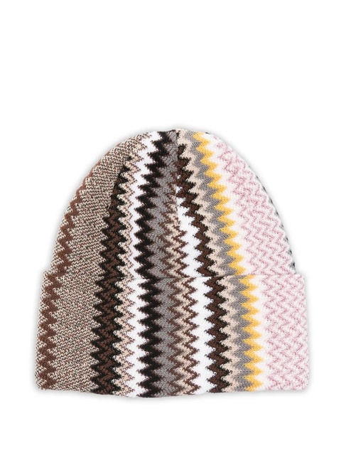 Missoni zigzag knitted beanie - Brown - zdjęcie produktu nr 1