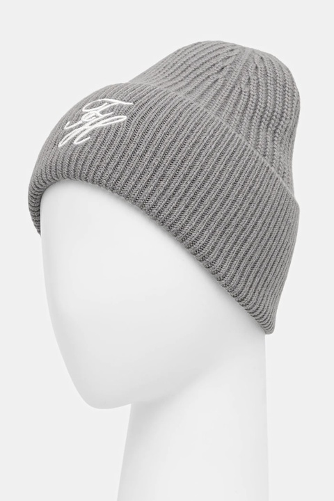 Tommy Hilfiger czapka wełniana kolor szary AW0AW18515 - zdjęcie produktu nr 2