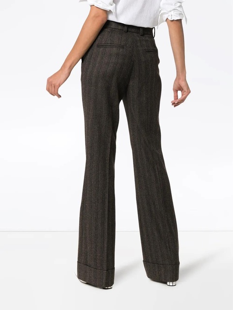 ETRO high waisted striped wool trousers - Brown - zdjęcie produktu nr 2