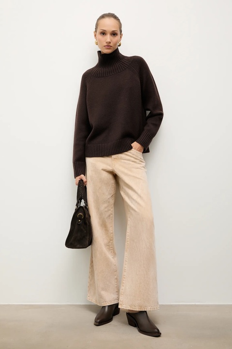 Answear.LAB botki skórzane kolor brązowy na słupku - zdjęcie produktu nr 2