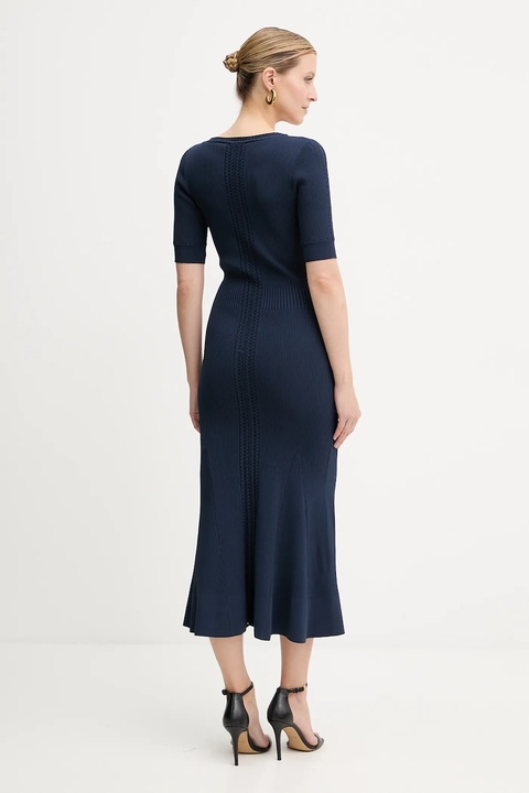 Herve Leger sukienka Aria kolor granatowy midi dopasowana DCR8524128 - zdjęcie produktu nr 2