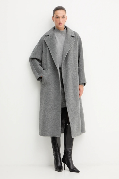 Weekend Max Mara spódnica wełniana MARCHE kolor szary mini prosta 2525106022600 - zdjęcie produktu nr 2