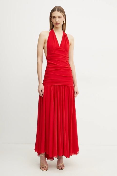 Bardot sukienka kolor czerwony maxi rozkloszowana 59835DB - zdjęcie produktu nr 1
