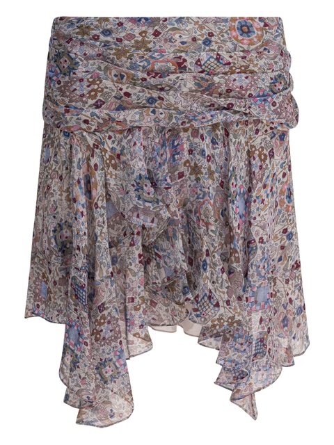 MARANT ÉTOILE ruffled asymmetric mini skirt - Neutrals - zdjęcie produktu nr 2