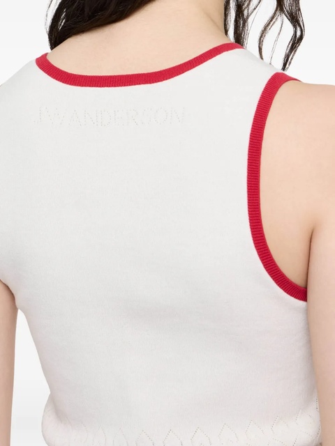 JW Anderson contrasting-trim tank top - White - zdjęcie produktu nr 2