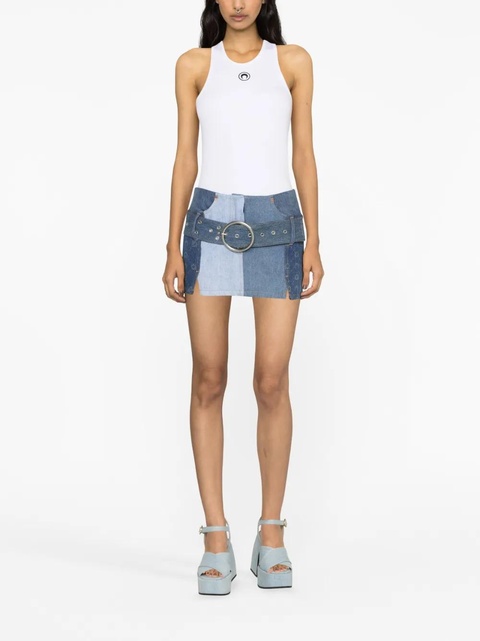 Marine Serre crescent moon-print racerback top - White - zdjęcie produktu nr 2