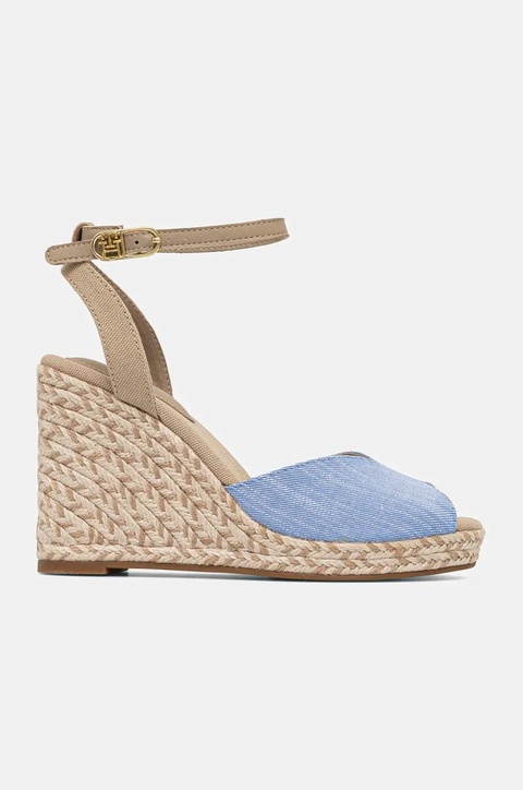 Tommy Hilfiger sandały CHAMBRAY HIGH WEDGE ESPADRILLE kolor niebieski FW0FW08588 - zdjęcie produktu nr 2