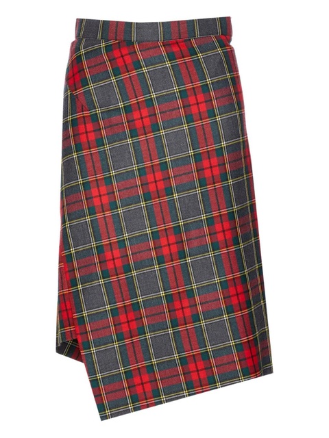 Vivienne Westwood tartan asymmetric midi skirt - Red - zdjęcie produktu nr 1