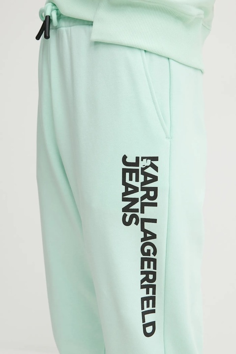 Karl Lagerfeld Jeans spodnie dresowe kolor zielony z nadrukiem A1W10058 - zdjęcie produktu nr 2