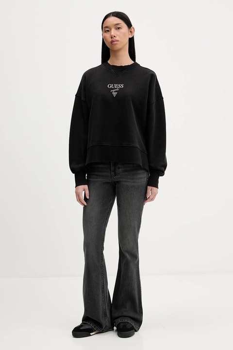 Guess Originals bluza bawełniana damska kolor czarny z nadrukiem W5BQ26 KCPR1 - zdjęcie produktu nr 2