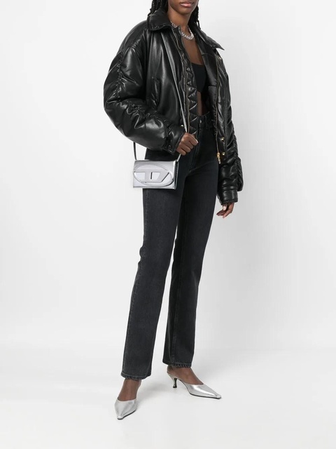 Diesel Cygnus logo-plaque leather crossbody bag - Silver - zdjęcie produktu nr 2