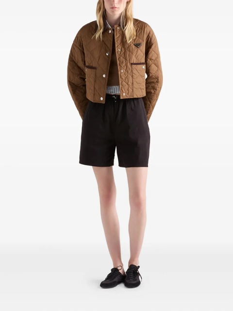 Prada quilted corduroy-collar jacket - Brown - zdjęcie produktu nr 1