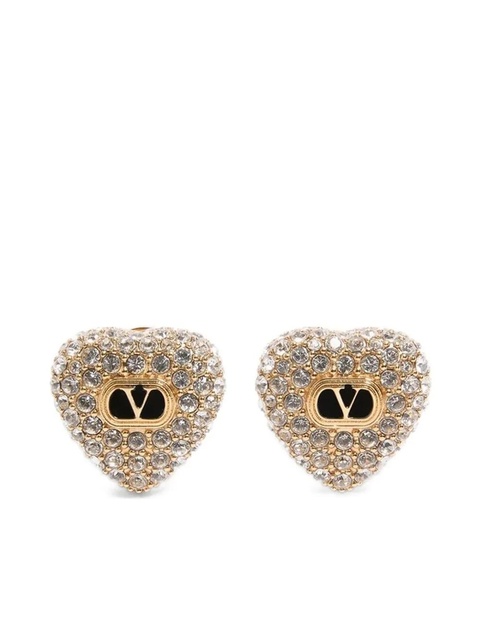 Valentino Garavani Coeur Royal crystal-embellished heart earrings - Gold - zdjęcie produktu nr 1