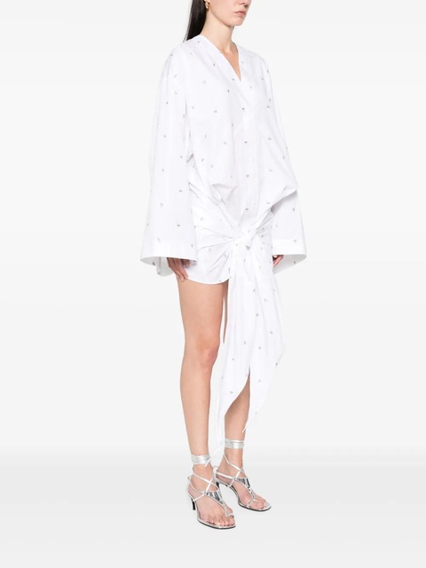 The Attico logo-embroidered mini dress - White - zdjęcie produktu nr 2