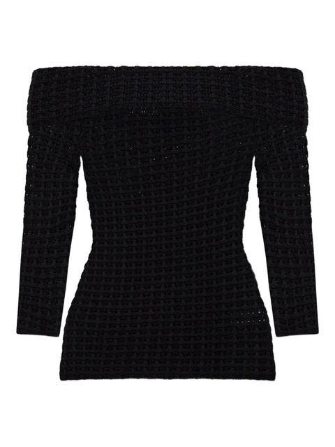 ISABEL MARANT off-shoulder knitted top - Black - zdjęcie produktu nr 1