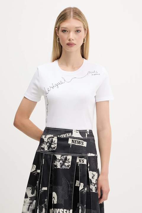 Desigual t-shirt CHARLY damski kolor biały 25WWTK08 - zdjęcie produktu nr 2
