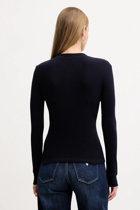 MAX&Co. longsleeve z dodatkiem wełny kolor granatowy 2526946014200 - zdjęcie produktu nr 2