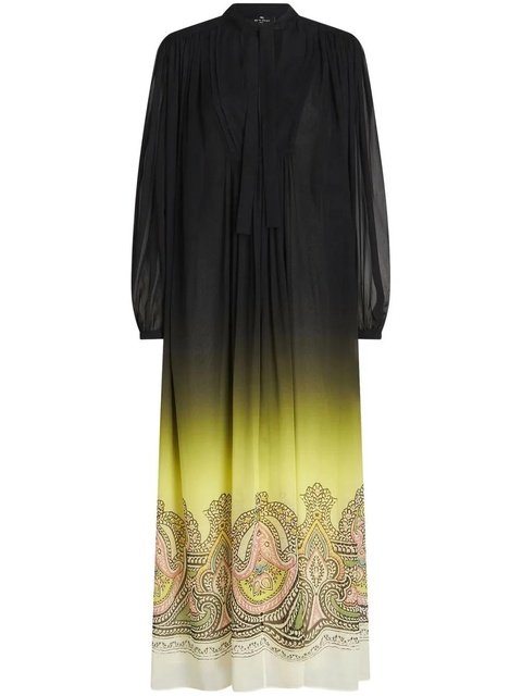 ETRO gradient effect paisley-print silk dress - Black - zdjęcie produktu nr 2