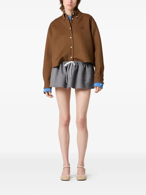 Miu Miu drawstring-waist skirt - Grey - zdjęcie produktu nr 2