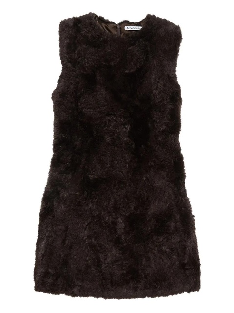 Acne Studios sleeveless faux-fur mini dress - Brown - zdjęcie produktu nr 1