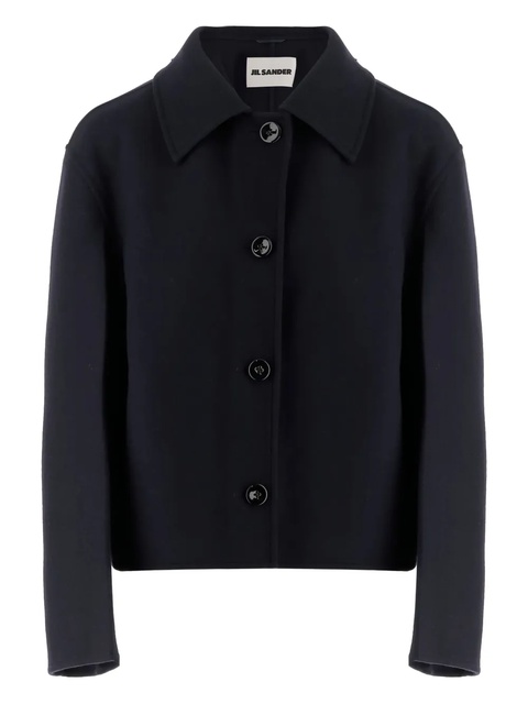 Jil Sander button-fastening wool coat - Blue - zdjęcie produktu nr 1