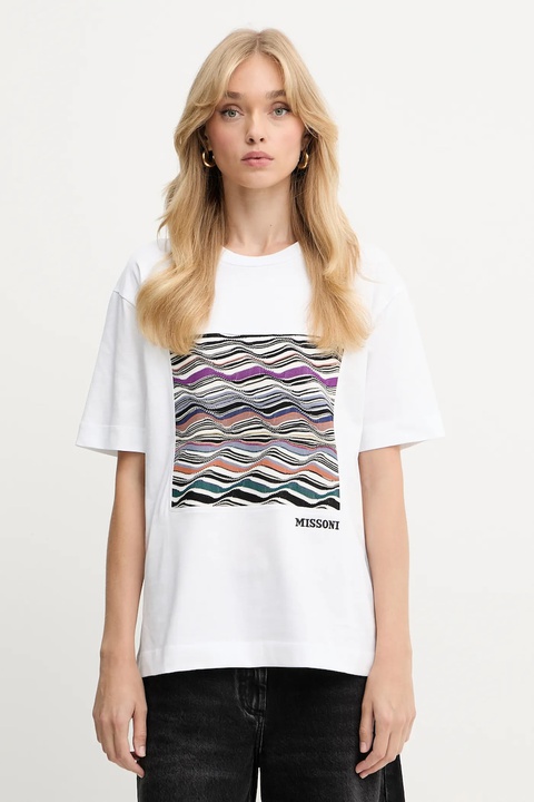 Missoni t-shirt bawełniany damski kolor biały DS25WL06.BJ00PJ - zdjęcie produktu nr 1