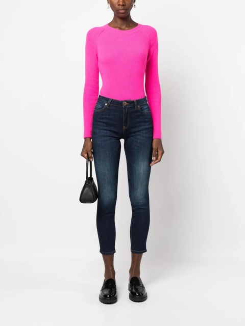 PINKO logo-appliqué cropped skinny jeans - Blue - zdjęcie produktu nr 2