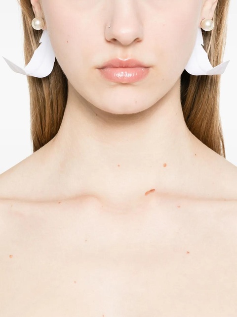 Marni fabric-feather earrings - White - zdjęcie produktu nr 2