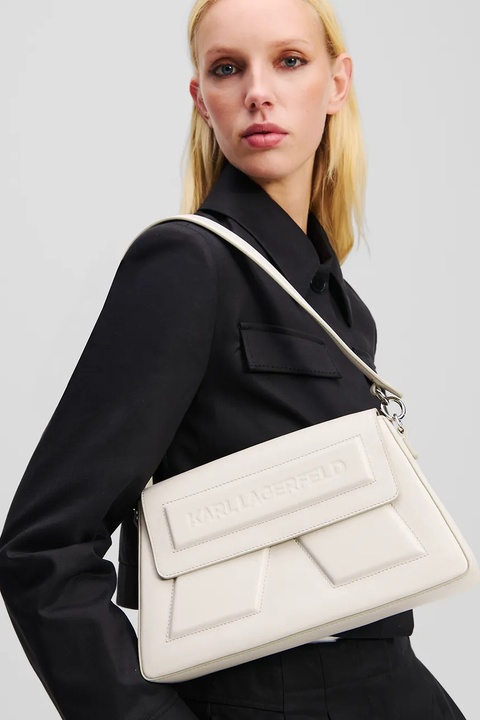 Karl Lagerfeld torebka skórzana kolor biały A1W30154 - zdjęcie produktu nr 2