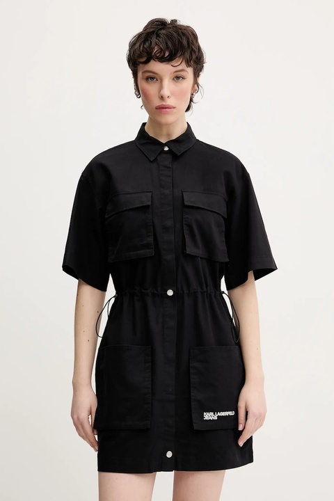 Karl Lagerfeld Jeans sukienka kolor czarny mini prosta A2W13017 - zdjęcie produktu nr 1
