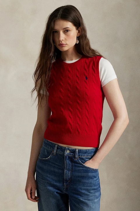 Polo Ralph Lauren kamizelka z kaszmirem damski kolor czerwony 211972134 - zdjęcie produktu nr 1