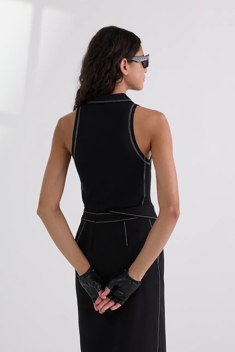 Karl Lagerfeld top bawełniany kolor czarny A3W17013 - zdjęcie produktu nr 2