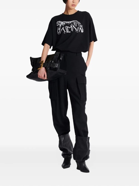 Balmain leopard-print T-shirt - Black - zdjęcie produktu nr 2
