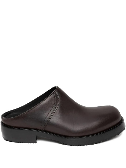 DRIES VAN NOTEN leather slip-on clogs - Brown - zdjęcie produktu nr 1