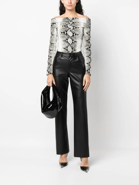 KHAITE snakeskin-print off-shoulder top - White - zdjęcie produktu nr 1
